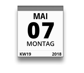 Kalender für Montag, 7. MAI 2018 (Woche 19)