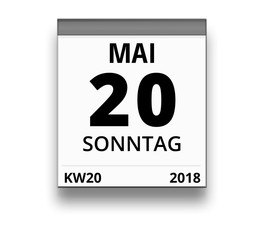 Kalender für Sonntag, 20. MAI 2018 (Woche 20)