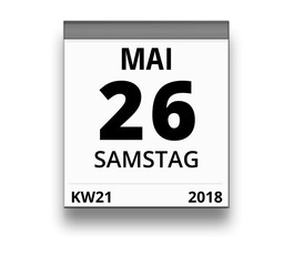 Kalender für Samstag, 26. MAI 2018 (Woche 21)