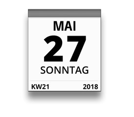 Kalender für Sonntag, 27. MAI 2018 (Woche 21)