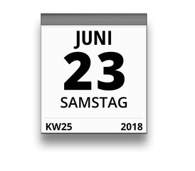 Kalender für Samstag, 23. JUNI 2018 (Woche 25)