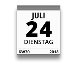 Kalender für Dienstag, 24. JULI 2018 (Woche 30)