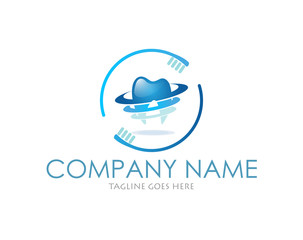 Dental Clinic Logo Design Template Flat Style Vector