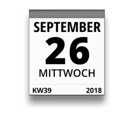 Kalender für Mittwoch, 26. SEPTEMBER 2018 (Woche 39)