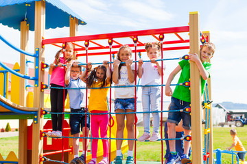 Fototapeta na wymiar Group of children on playground