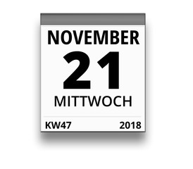 Kalender für Mittwoch, 21. NOVEMBER 2018 (Woche 47)