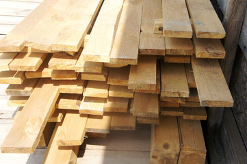 pile of wooden boards building boards