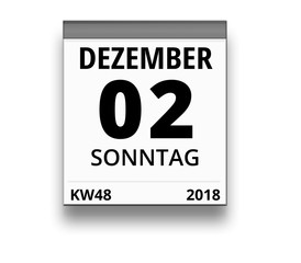 Kalender für Sonntag, 2. DEZEMBER 2018 (Woche 48)