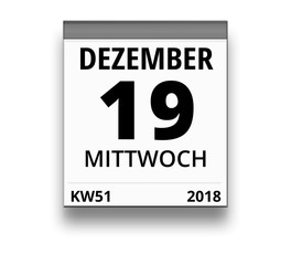 Kalender für Mittwoch, 19. DEZEMBER 2018 (Woche 51)