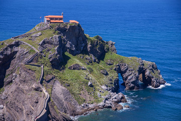San juan de gaztelugatxe island and church in Bermeo, Basque country, Spain..