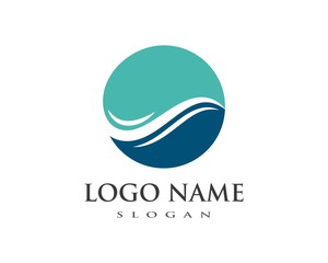Water Wave symbol and icon Logo Template