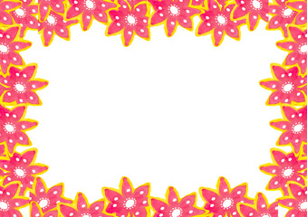 White Frame with Decorated Borders