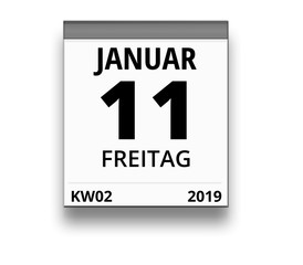 Kalender f&uuml;r Freitag, 11. JANUAR 2019 (Woche 02)