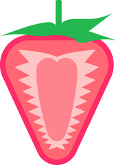 Strawberry Fruit Halved Vector Isolated