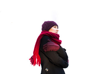 Frozen young woman