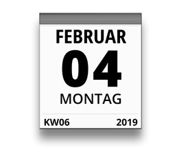 Kalender für Montag, 4. FEBRUAR 2019 (Woche 06)
