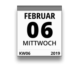 Kalender für Mittwoch, 6. FEBRUAR 2019 (Woche 06)