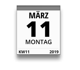 Kalender für Montag, 11. MÄRZ 2019 (Woche 11)