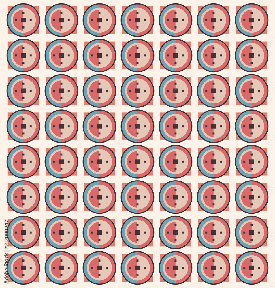 Aufkleber design of colorful pattern with circular shapes, vector illustration