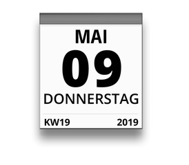 Kalender für Donnerstag, 9. MAI 2019 (Woche 19)