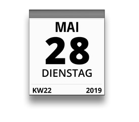 Kalender für Dienstag, 28. MAI 2019 (Woche 22)