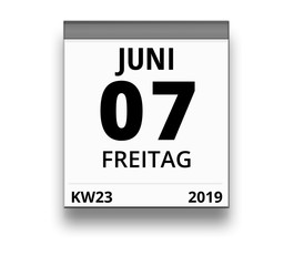 Kalender für Freitag, 7. JUNI 2019 (Woche 23)