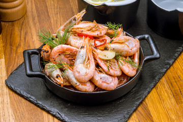 boiled shrimp on plate