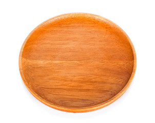 Wooden Tray on white background