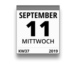 Kalender f&uuml;r Mittwoch, 11. SEPTEMBER 2019 (Woche 37)