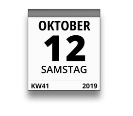 Kalender für Samstag, 12. OKTOBER 2019 (Woche 41)