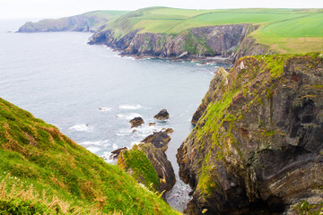 Spectacular view of the southern Irish coastline landscape in the Spring