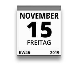 Kalender für Freitag, 15. NOVEMBER 2019 (Woche 46)