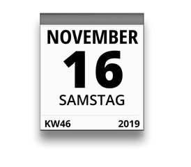 Kalender für Samstag, 16. NOVEMBER 2019 (Woche 46)
