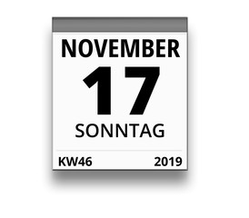 Kalender für Sonntag, 17. NOVEMBER 2019 (Woche 46)