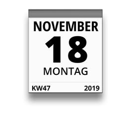 Kalender für Montag, 18. NOVEMBER 2019 (Woche 47)