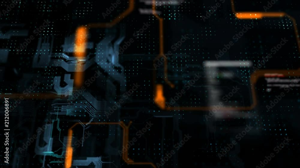 Aufkleber 4k abstract background circuit electronic line for technology concept with shallow depth of field da