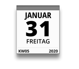 Kalender für Freitag, 31. JANUAR 2020 (Woche 05)