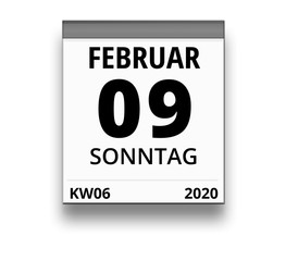 Kalender für Sonntag, 9. FEBRUAR 2020 (Woche 06)