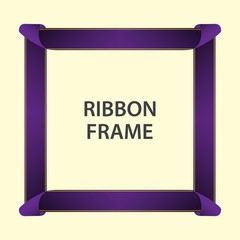 Ribbon Frame Vector Template Design Illustration