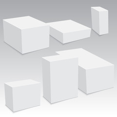 Set of cardboard boxes for your design. Vector.