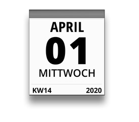 Kalender für Mittwoch, 1. APRIL 2020 (Woche 14)