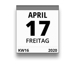 Kalender für Freitag, 17. APRIL 2020 (Woche 16)