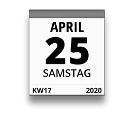 Kalender für Samstag, 25. APRIL 2020 (Woche 17)