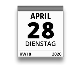 Kalender für Dienstag, 28. APRIL 2020 (Woche 18)