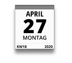 Kalender für Montag, 27. APRIL 2020 (Woche 18)