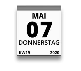 Kalender für Donnerstag, 7. MAI 2020 (Woche 19)