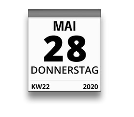 Kalender für Donnerstag, 28. MAI 2020 (Woche 22)