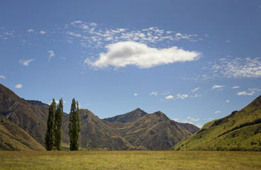 clouds over new zealand landscape