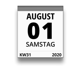 Kalender für Samstag, 1. AUGUST 2020 (Woche 31)