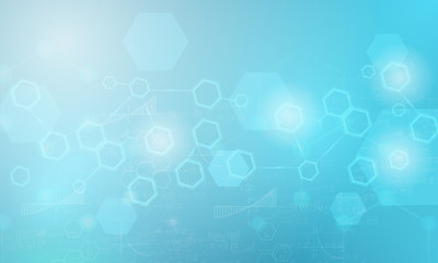 Abstract cells and light blots on blue vector background 